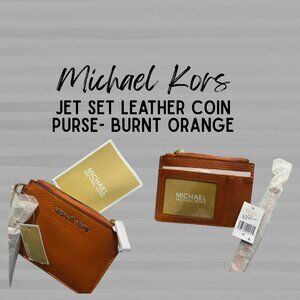 BRAND NEW Michael Kors Jet Set Coin Purse- Burnt Orange